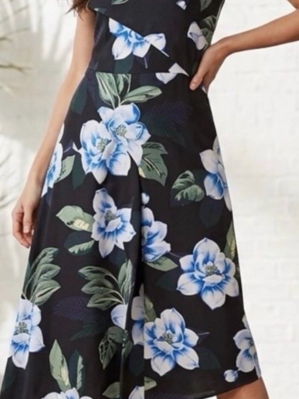 Banana Republic Women Floral dress SZ 6 Sleeveless Rayon Linen Cocktail Side Zip